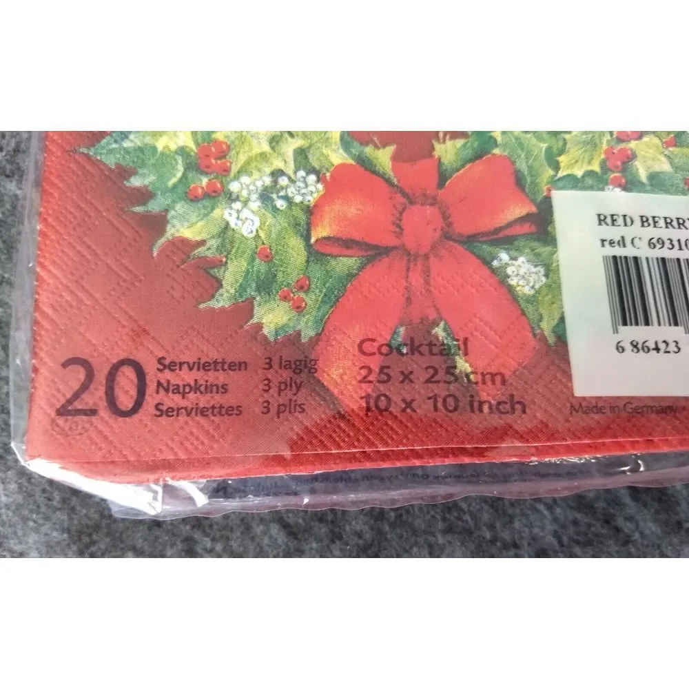 IHR 3-Ply Paper Napkins Bundle 20 Lunch & Cocktail + Round Candle Wreath Garland